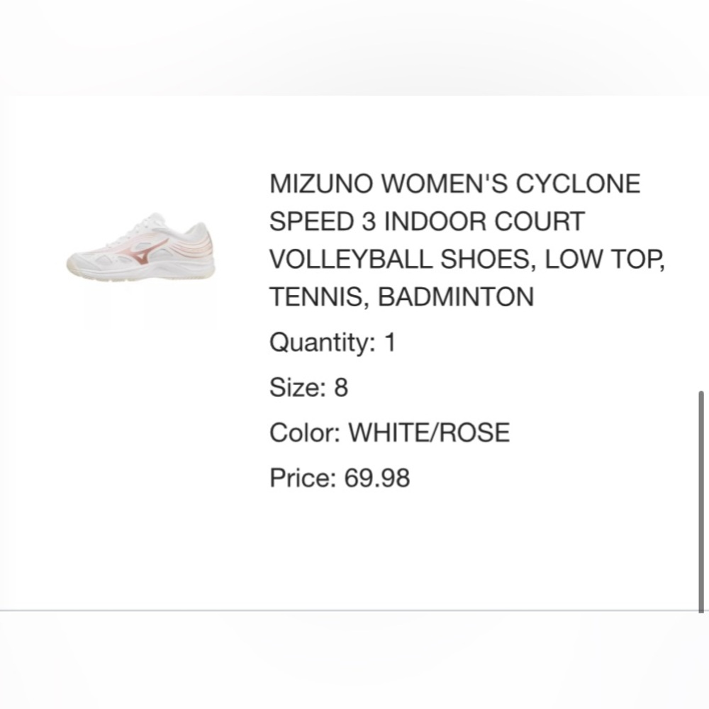 Mizuno Cyclone Speed 3 Indoor volleyball shoes (size 8)
